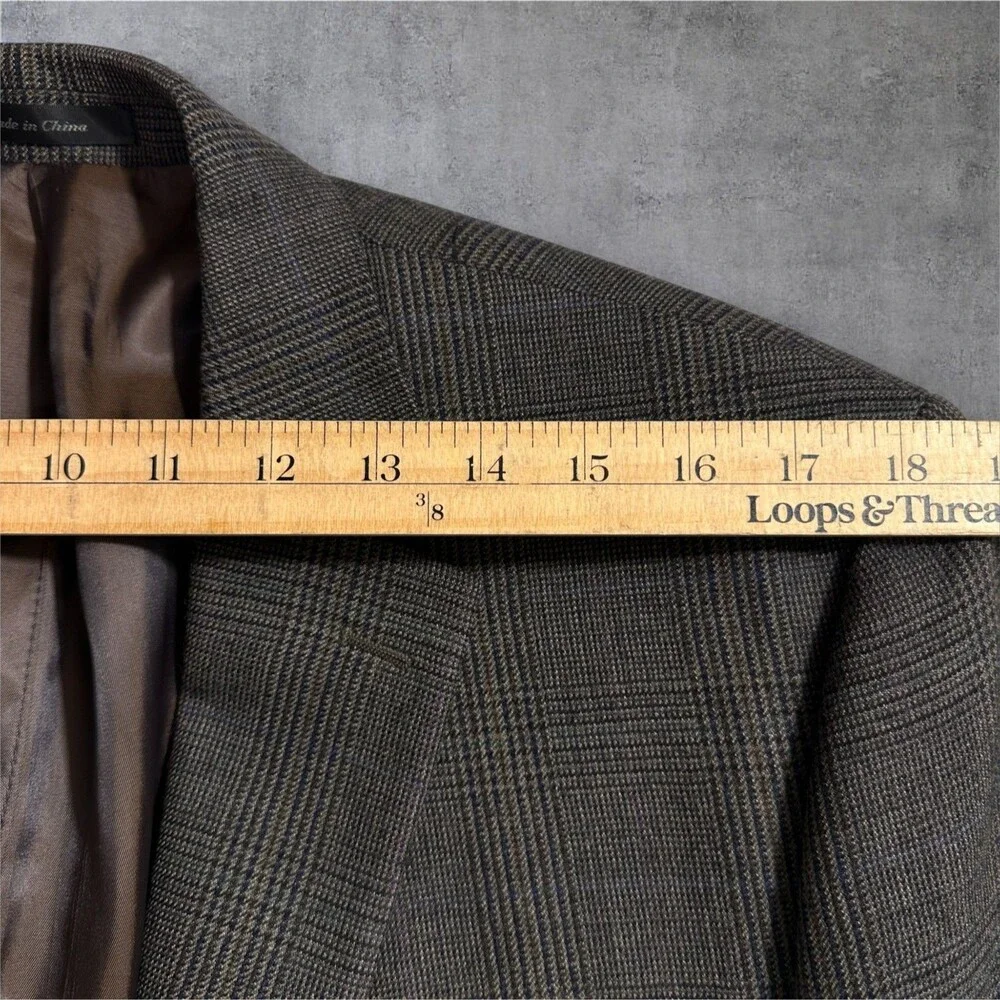RALPH LAUREN Men’s Blazer 42R Sport Coat 2-Button Jacket Brown Wool Plaid